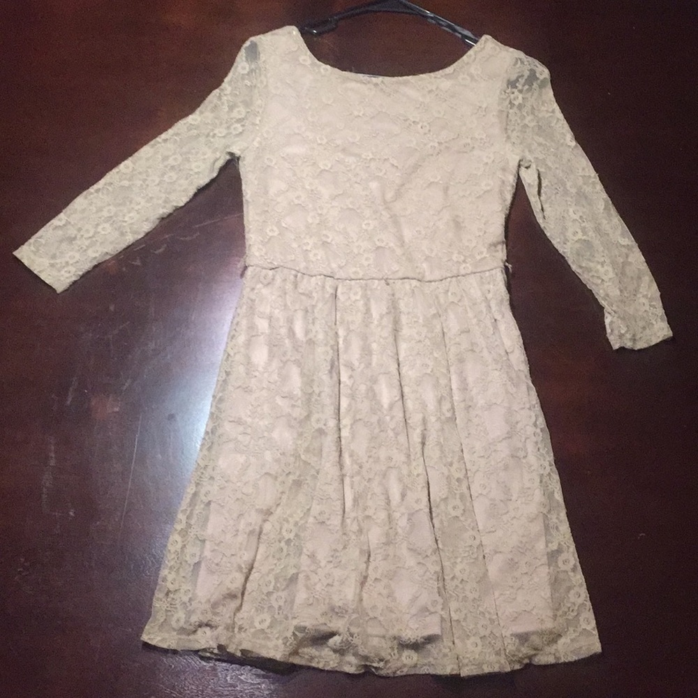 Brown Floral Print Dress